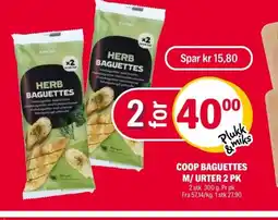 Coop Extra Coop baguettes m/urter 2 pk tilbud