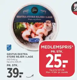 Meny Gestus ekstra store rejer i lage tilbud