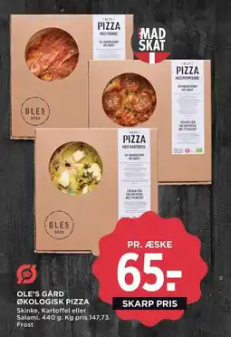 Meny Ole's gård økologisk pizza tilbud