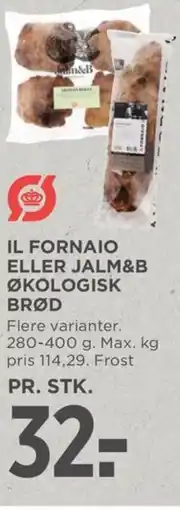 Meny Il fornaio eller jalm&b økologisk brød tilbud