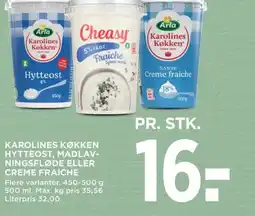 Meny Karolines køkken hytteost, madlav- ningsfløde eller creme fraiche tilbud