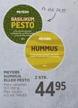 Meny Meyers hummus eller pesto tilbud
