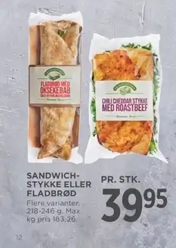 Meny Sandwich- stykke eller fladbrød tilbud