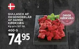 Meny Gullasch af okseinderlår af dansk kødkvæg tilbud