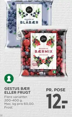 Meny Gestus bær eller frugt tilbud