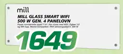 Coop Byggmix Mill glass smart wifi 500 w gen. 4 panelovn tilbud