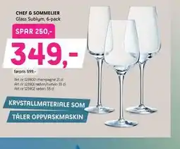ELON CHEF & SOMMELIER Glass Sublym, 6-pack, Medlemspris tilbud