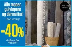 Europris Alle tepper, gulvløpere og dørmatter! tilbud