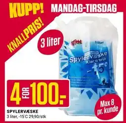 Europris SPYLERVÆSKE tilbud