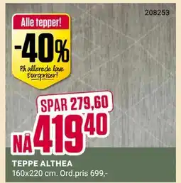 Europris TEPPE ALTHEA tilbud