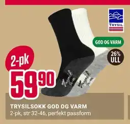 Europris TRYSILSOKK GOD OG VARM tilbud