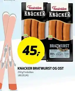Bunnpris KNACKER BRATWURST OG OST tilbud