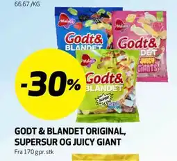 Bunnpris GODT & BLANDET ORIGINAL, SUPERSUR OG JUICY GIANT tilbud