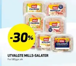 Bunnpris UTVALGTE MILLS-SALATER tilbud