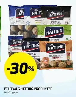 Bunnpris ET UTVALG HATTING-PRODUKTER tilbud