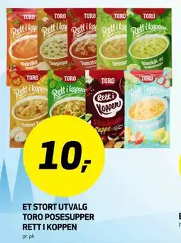 Bunnpris ET STORT UTVALG TORO POSESUPPER RETT I KOPPEN tilbud