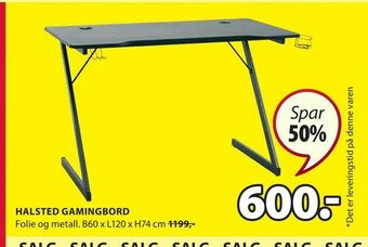 JYSK Halsted gamingbord tilbud