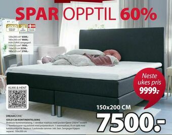 JYSK Gold c20 kontinentalseng tilbud