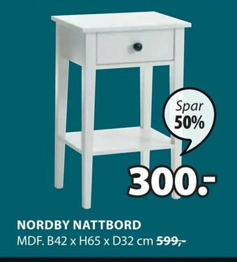 JYSK Nordby nattbord tilbud