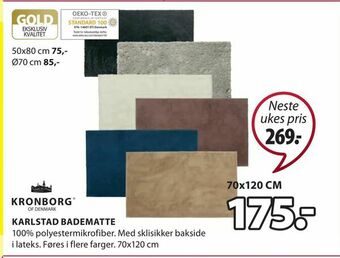 JYSK KARLSTAD BADEMATTE tilbud