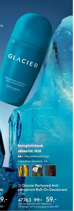 Oriflame Glacier Perfumed Anti- perspirant Roll-On Deodorant tilbud