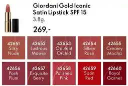 Oriflame Giordani Gold Iconic Satin Lipstick SPF 15 tilbud