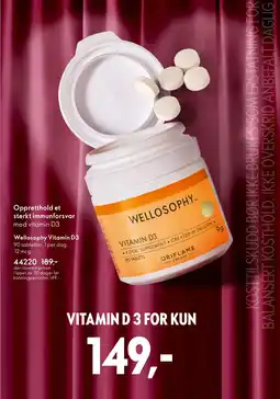 Oriflame Wellosophy Vitamin D3 tilbud