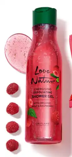 Oriflame Love Nature Energising Exfoliating Shower Gel with Organic Mint & Raspberry tilbud