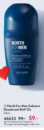 Oriflame North For Men Subzero Deodorant Roll-On tilbud