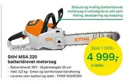 Felleskjøpet Stihl MSA 220 batteridrevet motorsag tilbud
