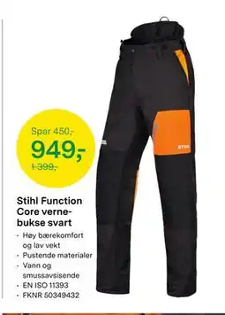 Felleskjøpet Stihl Function Core vernebukse svart tilbud