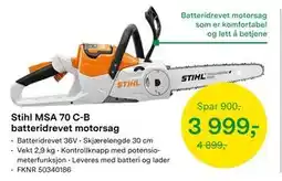 Felleskjøpet Stihl MSA 70 C-B batteridrevet motorsag tilbud