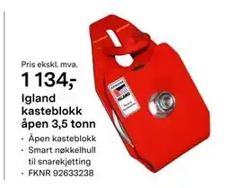 Felleskjøpet Igland kasteblokk åpen 3,5 tonn tilbud