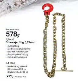 Felleskjøpet Igland Snarekjetting 6,7 tonn tilbud