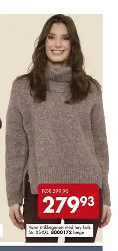 Sparkjøp Varm strikkegenser med høy hals tilbud