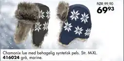 Sparkjøp Chamonix lue med behagelig syntetisk pels. Str. M-XL tilbud