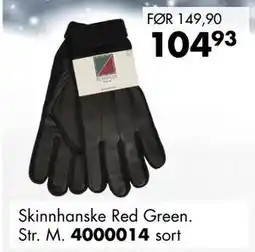 Sparkjøp Skinnhanske Red Green. Str. M tilbud