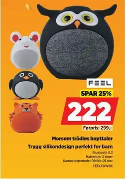 POWER Morsom trådløs høyttaler tilbud