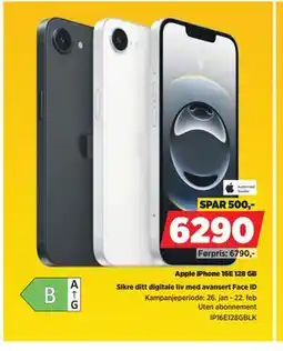 POWER Apple iPhone 16E 128 GB tilbud