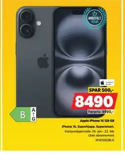POWER Apple iPhone 16 128 GB tilbud