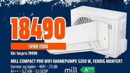 Coop Obs Mill compact pro wifi varmepumpe 5200 w, ferdig montert tilbud