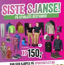 Sport Outlet PÅ UTVALGTE RESTVARER tilbud
