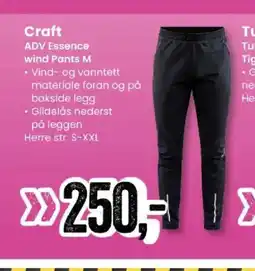 Sport Outlet Craft ADV Essence wind Pants M tilbud