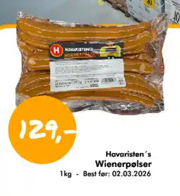 Havaristen HAVARISTEN'S Wienerpølser tilbud