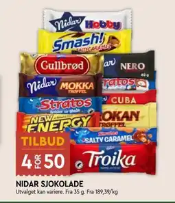 Coop Mega NIDAR SJOKOLADE tilbud