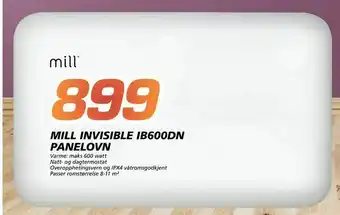 Coop Byggmix Mill invisible ib600dn panelovn tilbud