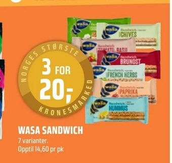 Coop Obs Wasa sandwich tilbud