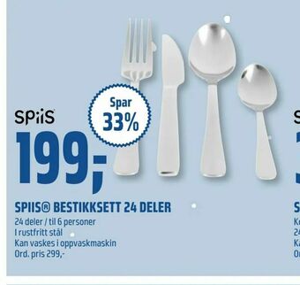 Coop Obs Spiis® bestikksett 24 deler tilbud