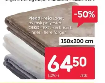 Rusta Pledd Freja tilbud