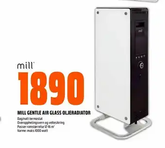 Obs Bygg Mill gentle air glass oljeradiator tilbud